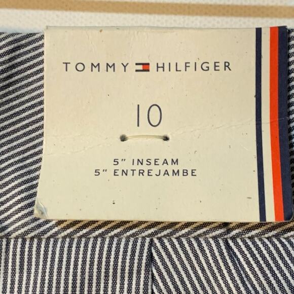 Tommy Hilfiger Women's 5 Inseam Shorts, Size 10, Blue White Stripe - Picture 8 of 9
